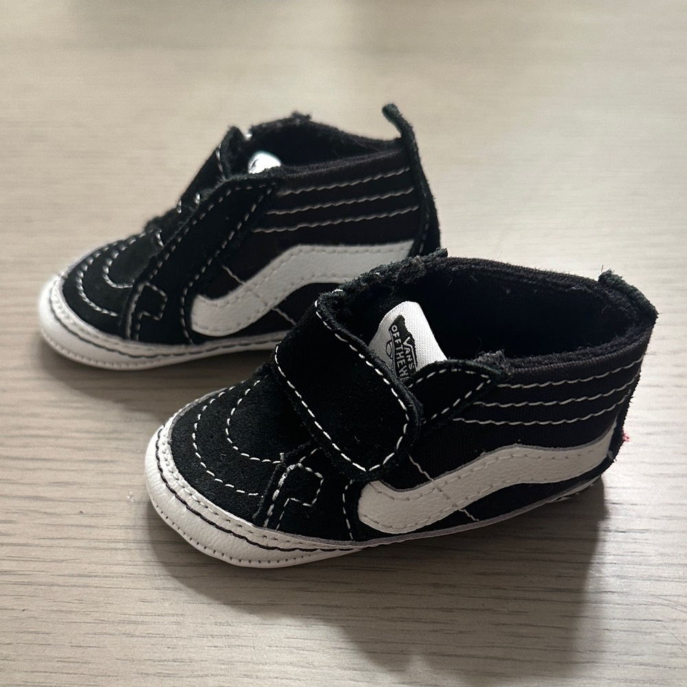 Vans Black and White Baby High-Top Canvas Walkers